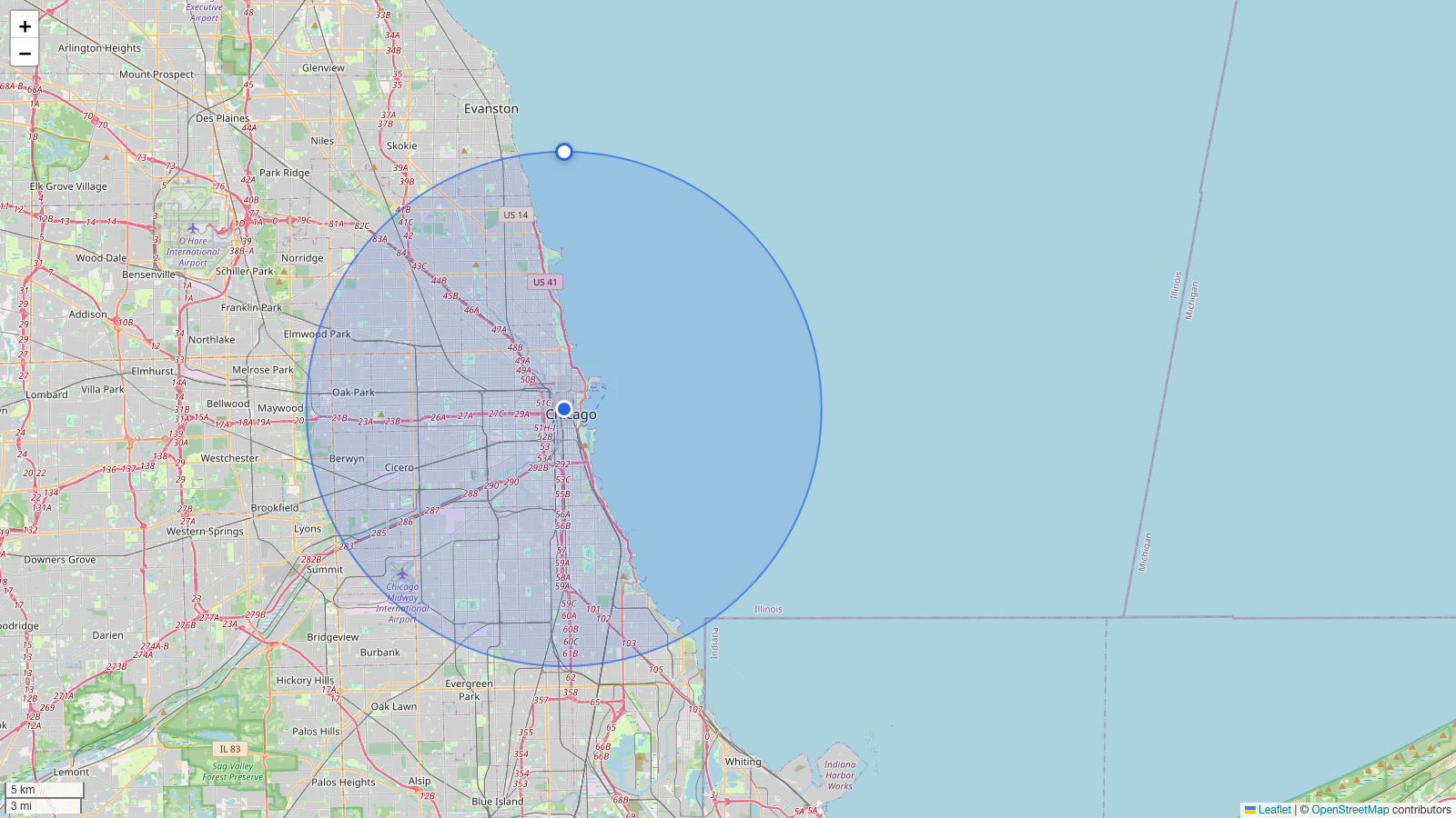 A 10-mile distance shown on a map next to a miles-to-minutes driving and walking time calculator
